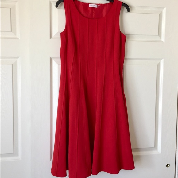 Calvin Klein Sleeveless Red Fit And 